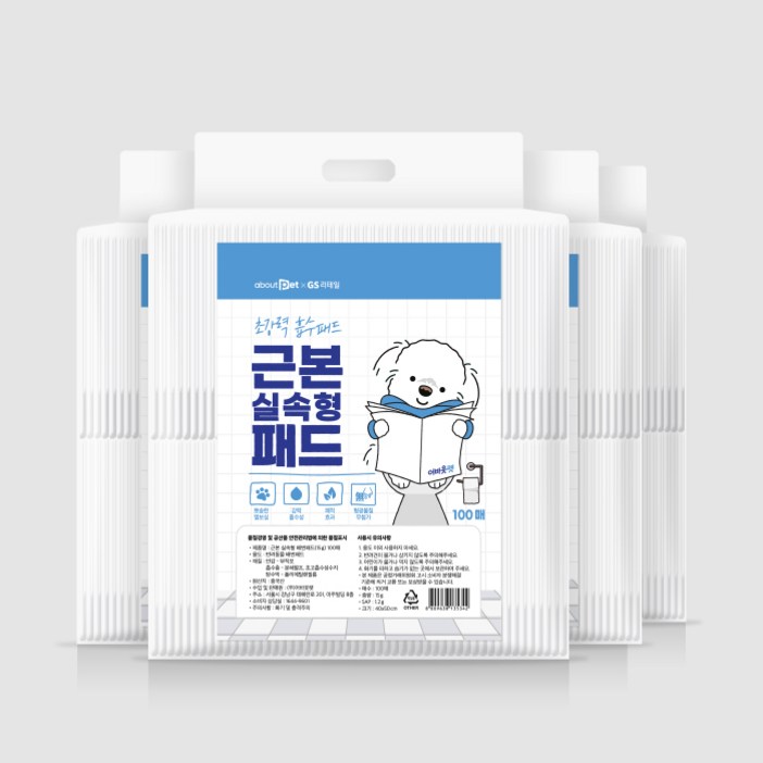 어바웃펫 X GS리테일 근본실속형패드 400매15g40X50cm, 4개, 단일상품