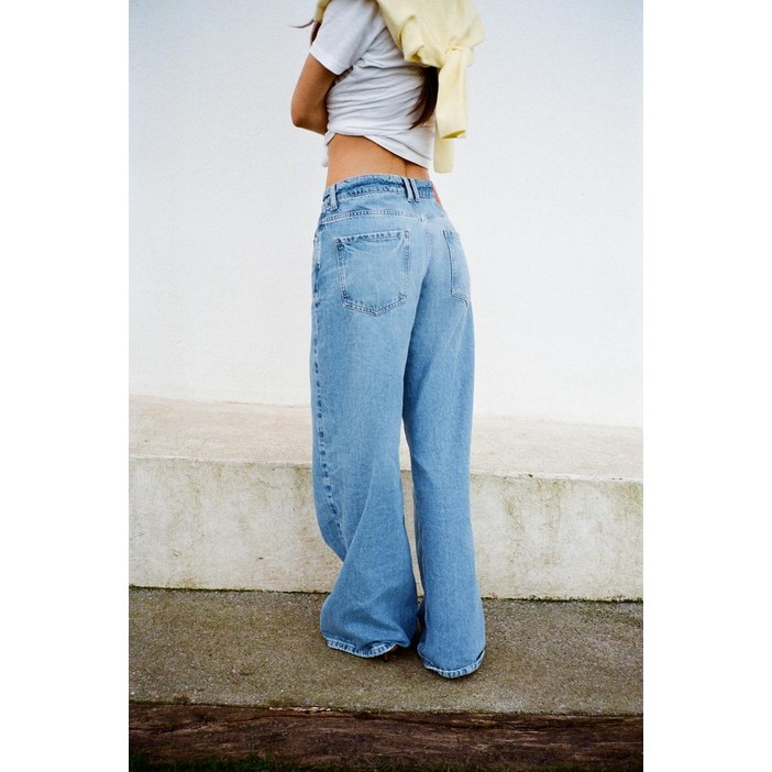 매장정품 자라 ZARA JEANS Z1975 WIDE LEG LONG LENGTH 하이웨이스트 - 라이트 블루 6164061406 1883653