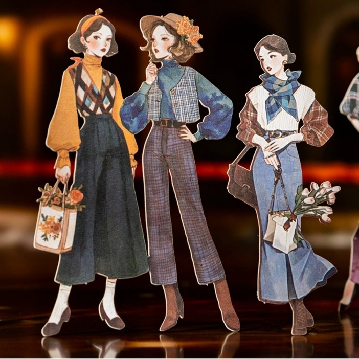 앨리스앤 빈티지 다꾸 인물 스티커팩 모던 뷰티