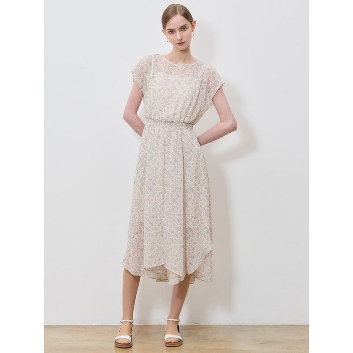 쉬즈미스 여리여리 여성스러운 페이즐리 스모킹 원피스 택가격 308000원