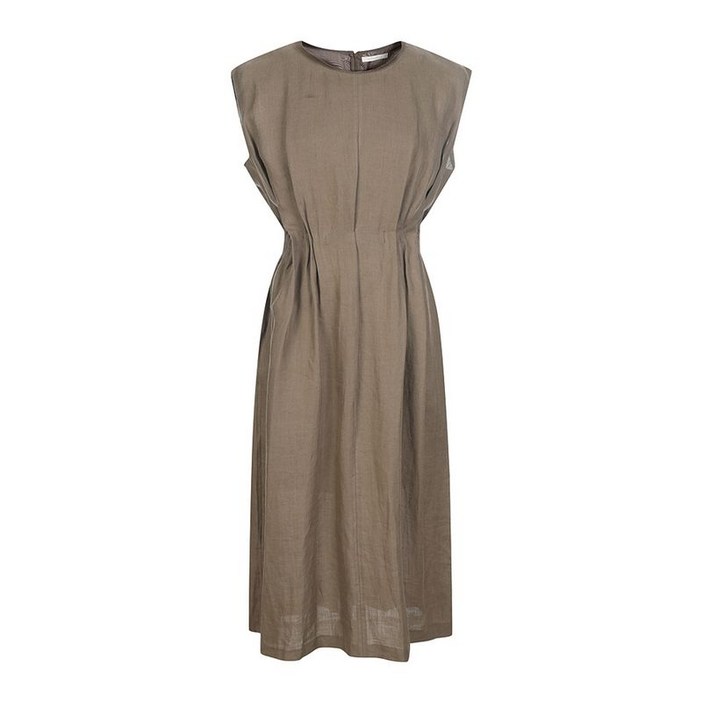 마레몬떼 라운드넥 옆주름 민소매 원피스 M235MOP16S0