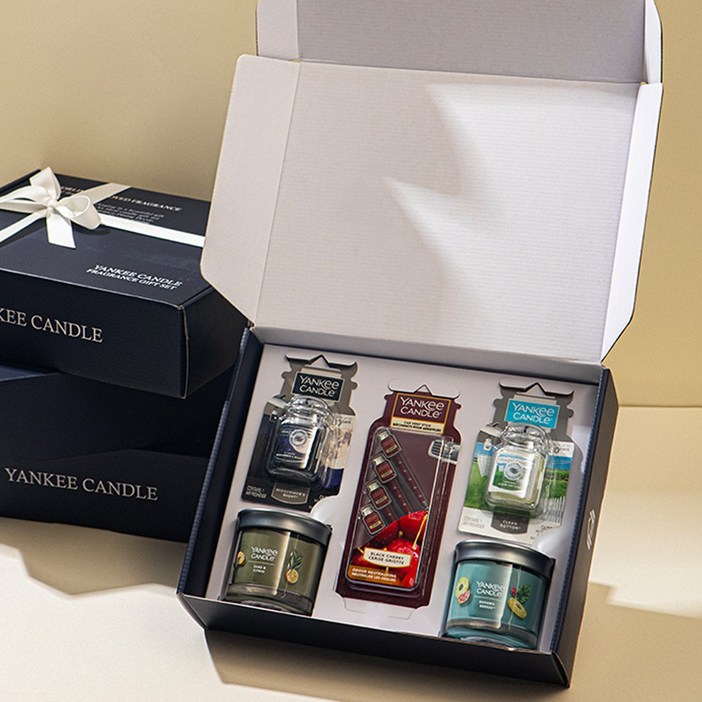 양키캔들 시그니처 텀블러 차량용 방향제 5종 선물세트, 20 클린 코튼,레몬 라벤더, 1세트