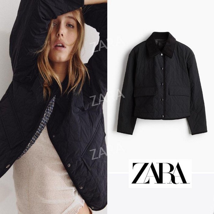 자라 가을 블랙 코듀로이 데일리 재킷 ZARA