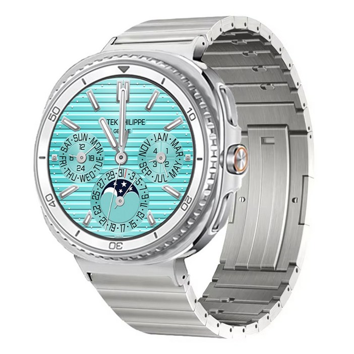 캘릭스 갤럭시워치 호환 이지링크 티타늄 메탈 스트랩 밴드 시계줄, 실버