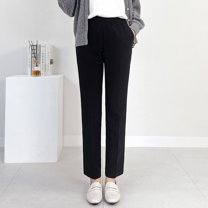 숏/기본/롱 S~3XL 여성용 빅사이즈 밴딩슬랙스 정장바지 라이크 밴딩팬츠