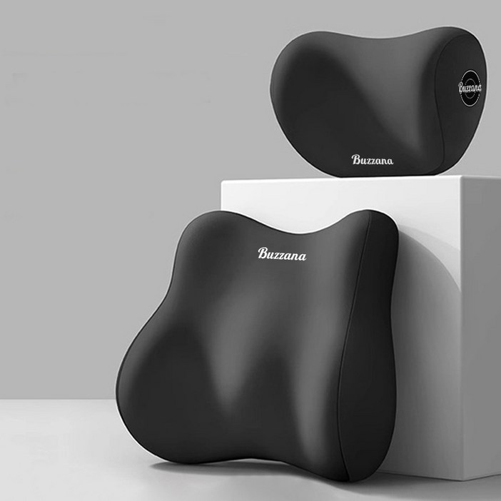 차량용 1+1 메모리폼 목쿠션 허리쿠션 세트 여행용 목쿠션 등받이쿠션