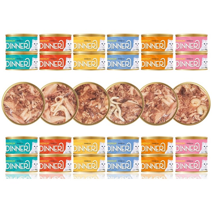 펫아띠 프리미엄 디너 고양이캔 콤보 (85g*24개입), 24개, 85g