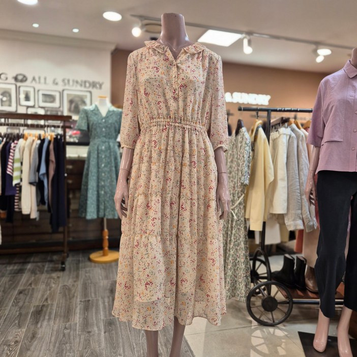 BCBG 올앤선드리  가든플라워 OP 원피스  A5M4O625   71   LBEIGE