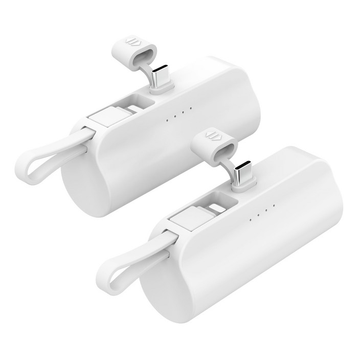 2in1 도킹형 듀얼 미니 일체형 보조배터리 5000mAh 2p세트, C타입8핀2p