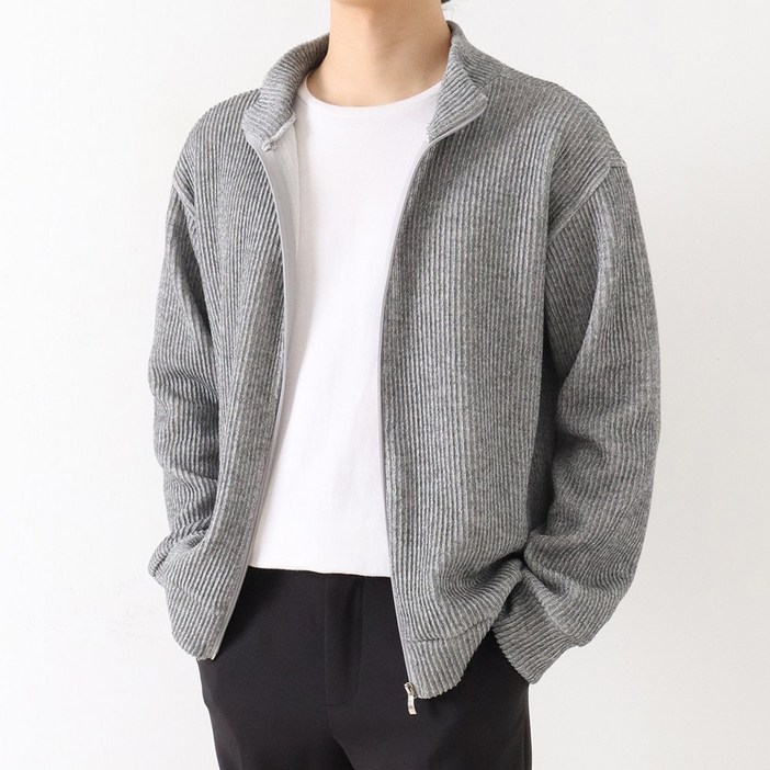 당일발송 로컨 골지 차이나 니트 집업 가디건 빅사이즈 ZZBCD022