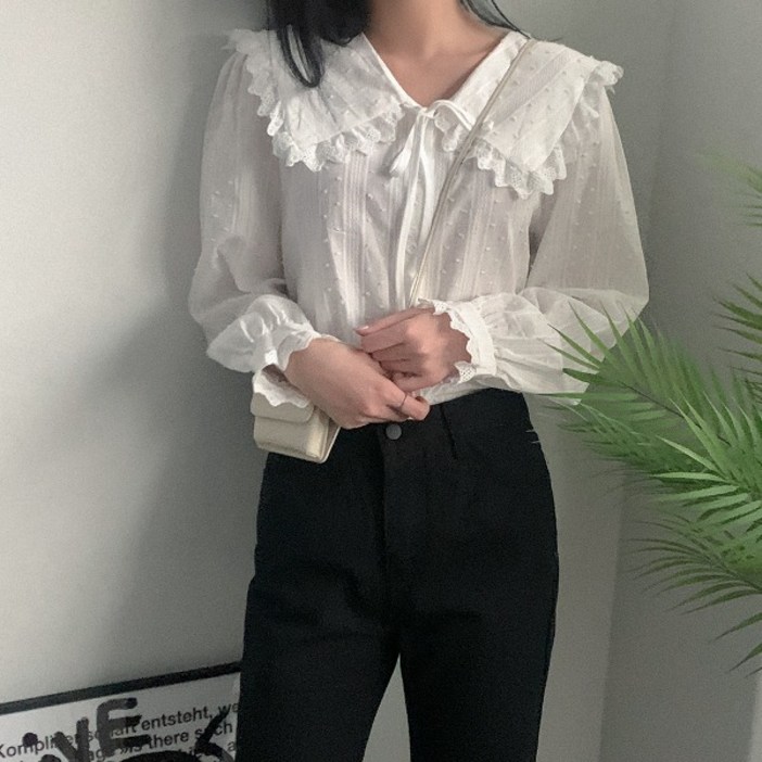코스틴 레이스 카라 블라우스 코스틴 레이스 카라 블라우스