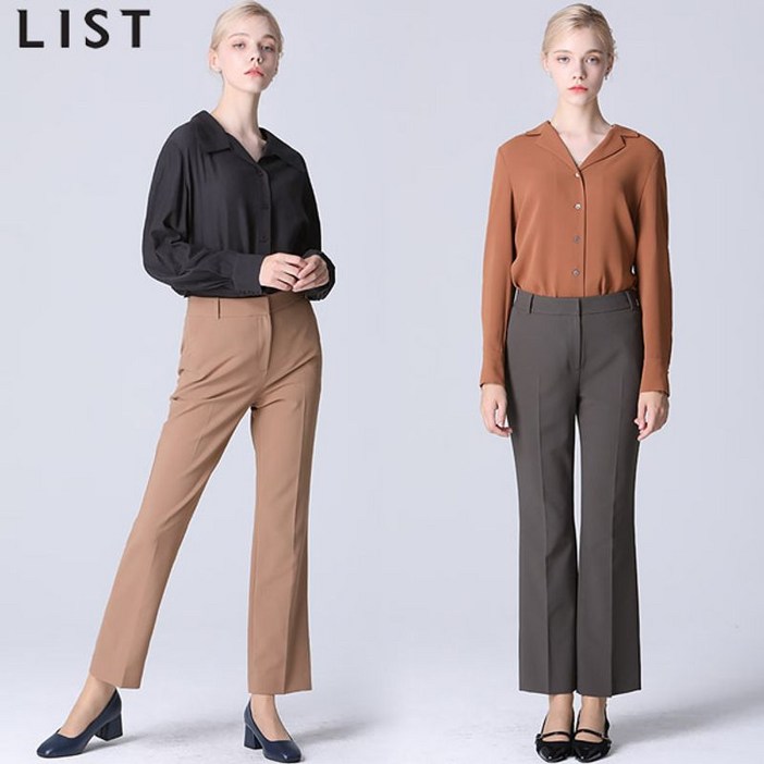 리스트 사이드 슬릿 스트레이트 슬랙스