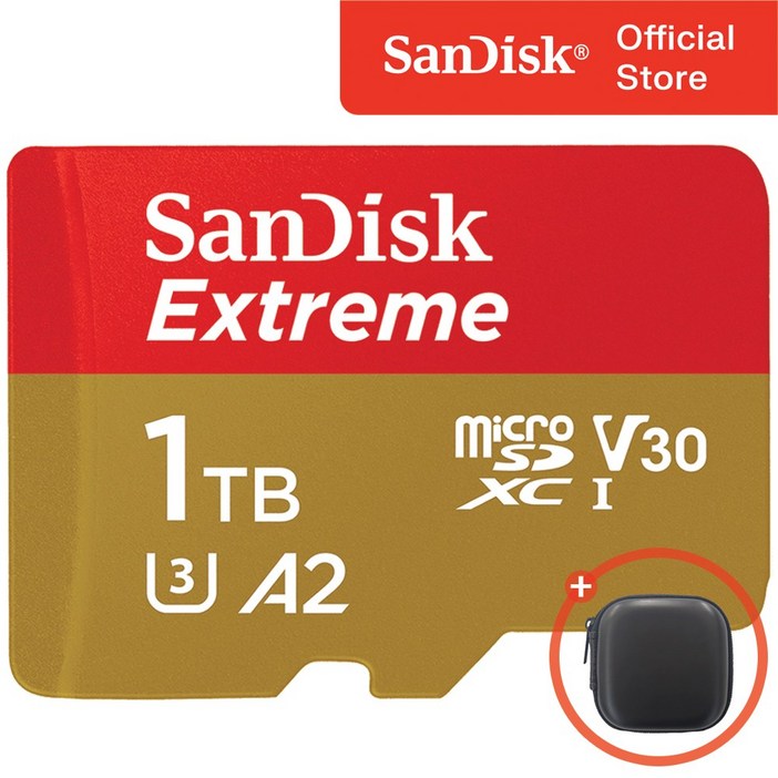 샌디스크 익스트림 마이크로 SD 카드 / 메모리 케이스, 1TB, 1개