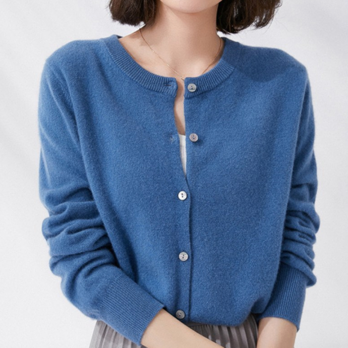 핑크셀럽 보들 라운드 니트 가디건