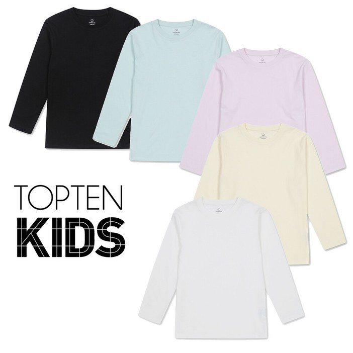 탑텐키즈 부들부들 편안한 원단의 기본 데일리 9부 긴팔티