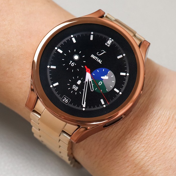 오르몽트 갤럭시워치 호환 프리미엄A 날개형 메탈 스트랩, 로즈골드