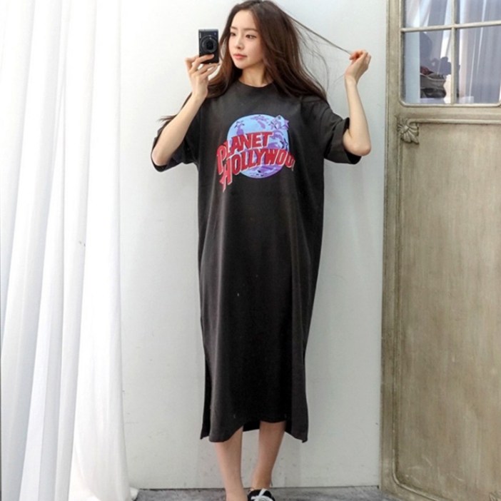 이힝 로켓할리우드 프린팅 홈웨어 파자마 롱원피스 이힝 로켓할리우드 프린팅 홈웨어 파자마 롱원피스