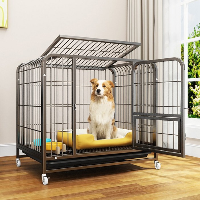 반려동물 케이지 강아지 철장 사각철장, 1개, 블랙
