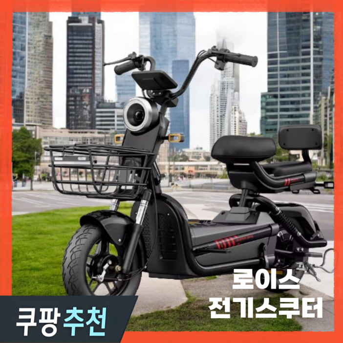 로이스 전기오토바이 클래식 2인용전기자전거 출퇴근 장거리전기자전거 전기바이크, 화이트