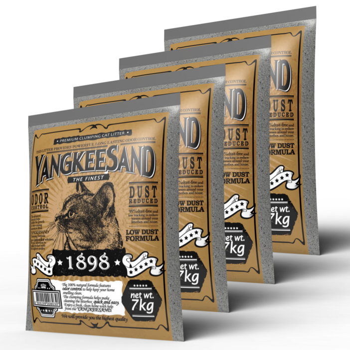 양키샌드 1898 벤토나이트 고양이모래 7kg 총 4봉총 2박스 배송, 7kg, 4개, 1898 오리지널