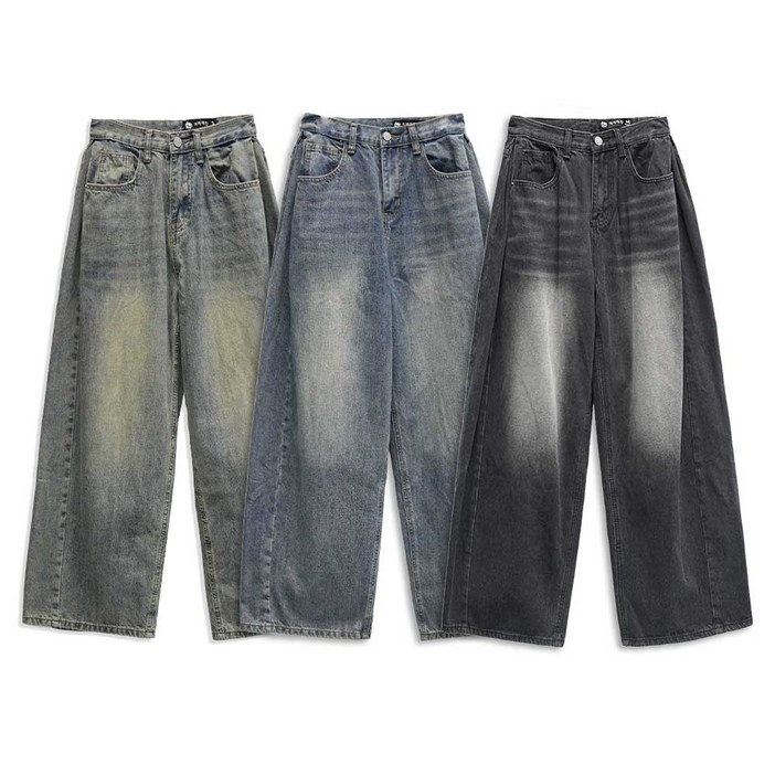 키140키150키160 자체제작 키키코 폴딩핀턱와이드데님팬츠 와이드 청바지 여성 키작녀