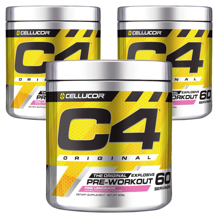 셀루코어 C4 오리지널 프리워크아웃 핑크 레모네이드, 408g, 3개