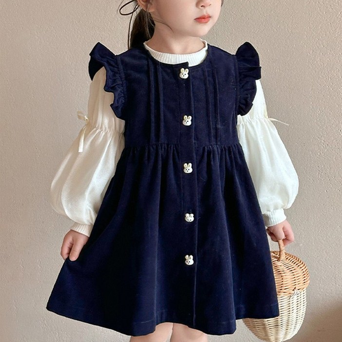 투에그 여아 골덴원피스블라우스 세트