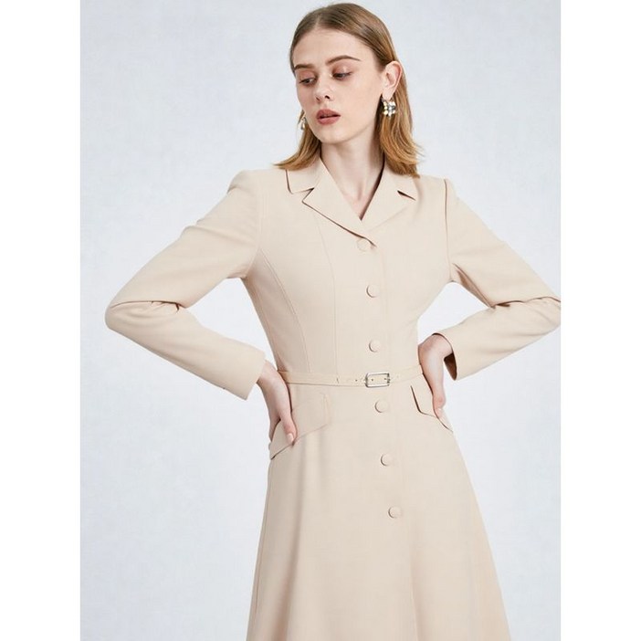 샤트렌 아이보리 플레어라인 롱 원피스 HCCMOP103