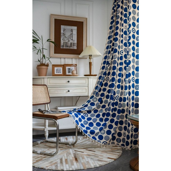 24평거실커튼 34평거실커튼 블루 거실 2장 안방