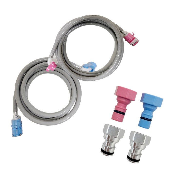 해피니즈 국산 냉수 3M  온수 3M 세탁기호스  커플링 4개 세트