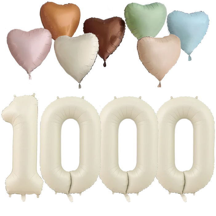 파파 파티 크림 하트 대형 숫자 기념일 생일 풍선 세트