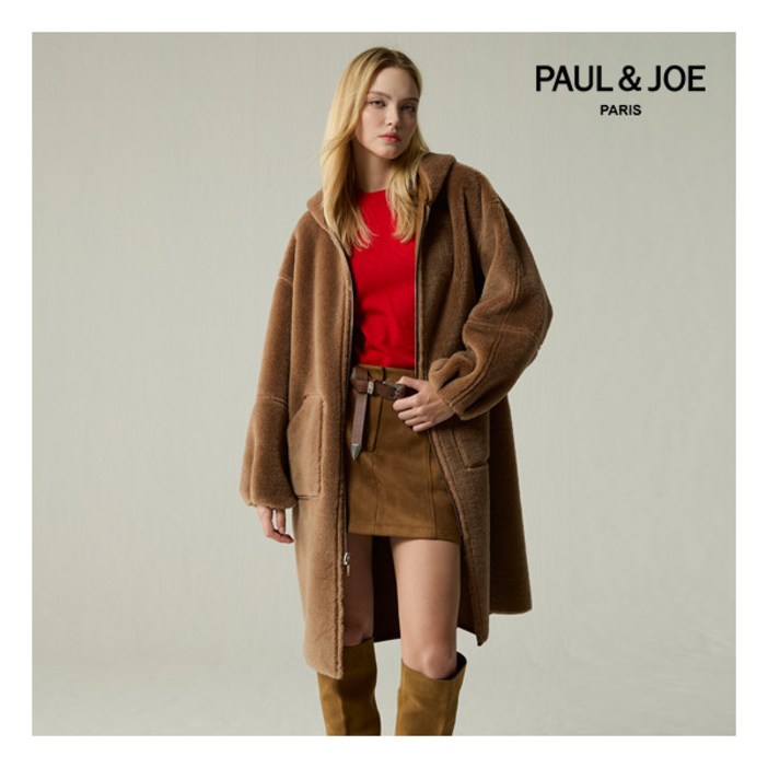 폴앤조 25PreWinter 양모100 Faux스웨이드 리버시블 롱코트 876216