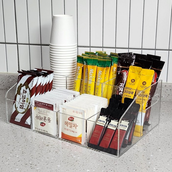 투더 탕비실 정리함 아크릴 보관케이스, 1개, 투명