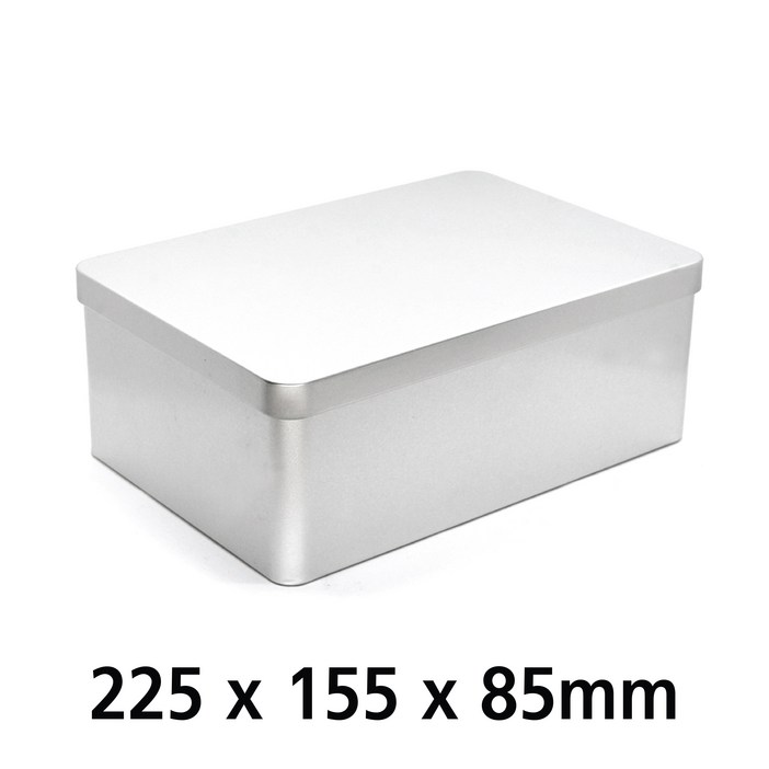 사각 S035 은색/흰색 틴케이스,대형 틴케이스, 미니 틴케이스, 원형 틴케이스, 철필통, 원통, 정리함 케이스, 틴케이스 쿠키, 철제 케이스, 은색, 1개