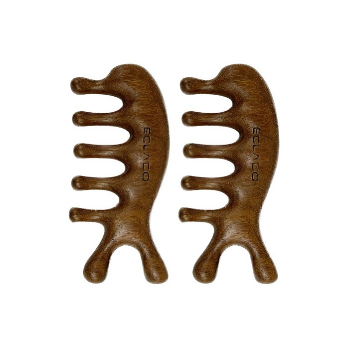 에끌라두 골든 샌달우드 괄사 마사지 툴 바디 페이스 경락, 2개