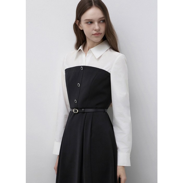 잇미샤 셔츠 레이어드 벨티드 원피스 ITQ2YOP940
