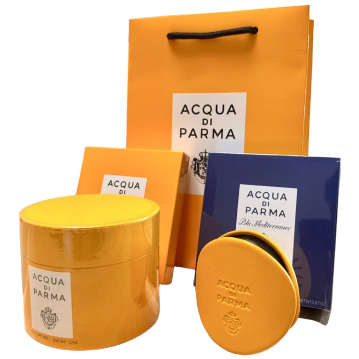 아쿠아 디 파르마 차량용 명품 방향제 선물 세트 카디퓨저, 1세트, 미르토옐로우케이스