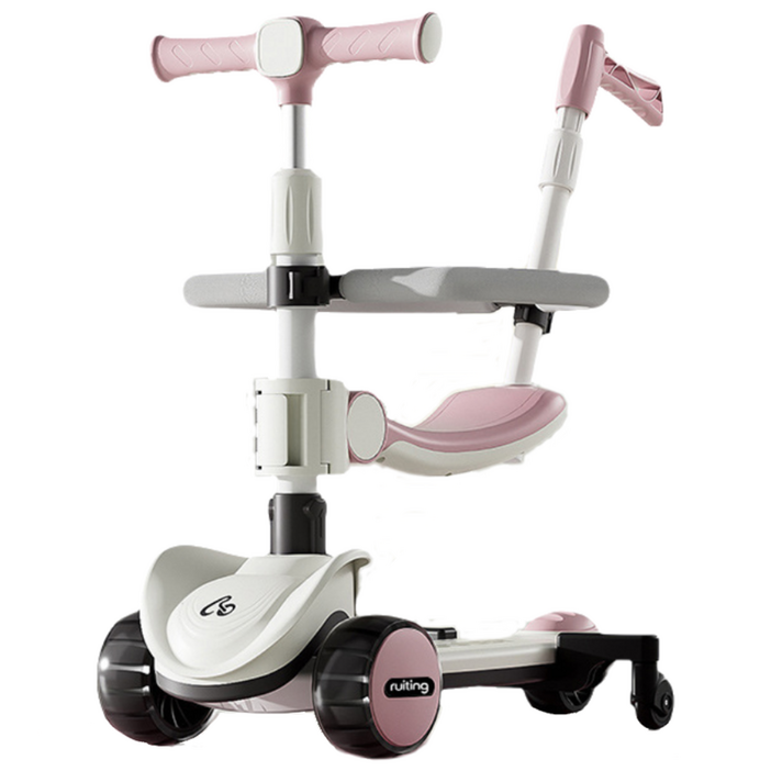 스타일닥터 2in1 킥보드클래식 유아킥보드 접이식킥보드 수동 두발킥보드, 핑크색, 1개