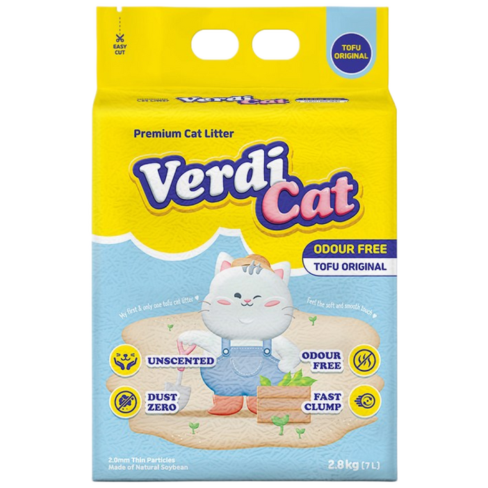베르디캣 오도어프리 고양이 두부모래 오리지널 가는입자 2.8kg 6개입 16.8kg, 오리지날, 6개, 7L
