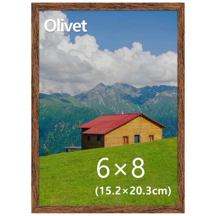 olivet 우드그레인 액자 무타공 벽걸이 스탠드 겸용 인테리어 6x8(15x20cm)