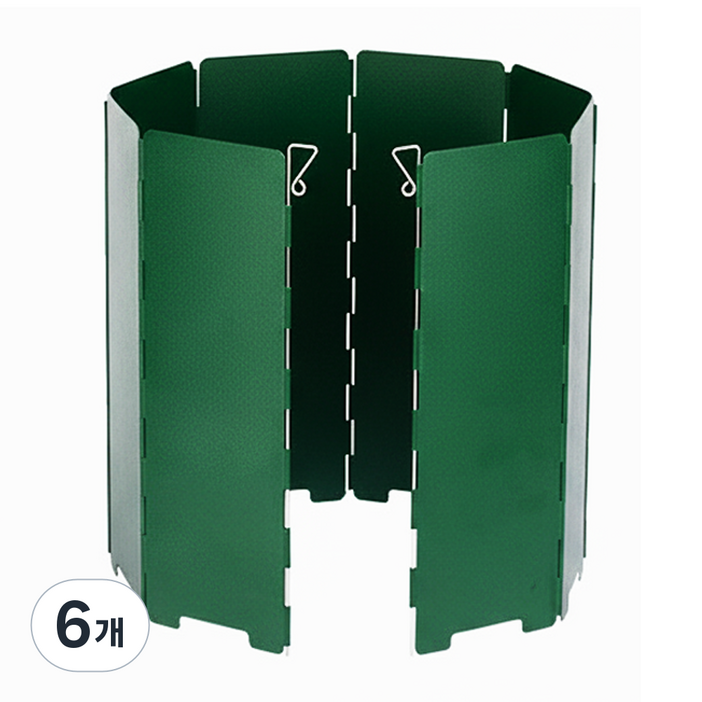 다나몰 캠핑 가스 버너 가림막 바람막이 8단 파우치세트, 6개, 밀리터리 그린