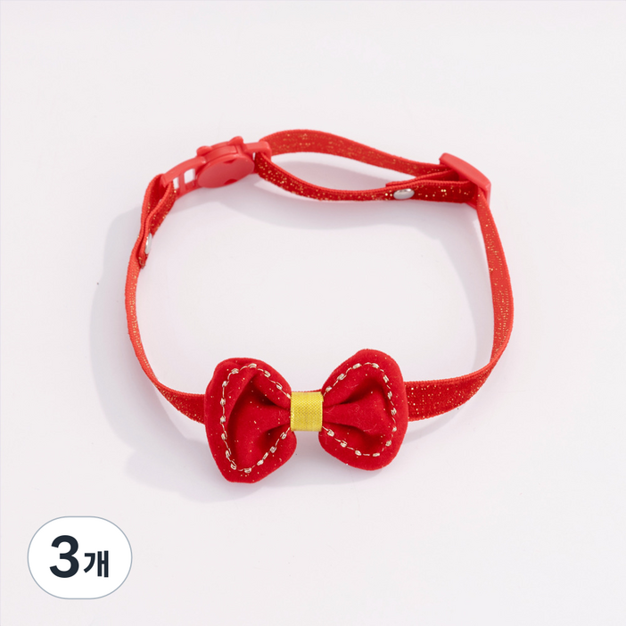 데일리테일 고양이 목걸이 장식 강아지 겸용, 3개, 나비 넥타이