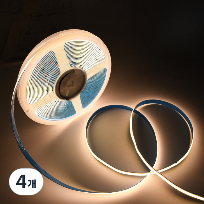 원그리드 USB COB LED 스트립 5m 잘라쓰는 줄조명 밝기조절, 4개, 주백색