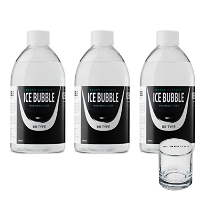 아이스버블 브라운 호환 BR타입 면도기세정액 500ml x 3p  세척용 유리컵, 단일상품, 단일색상