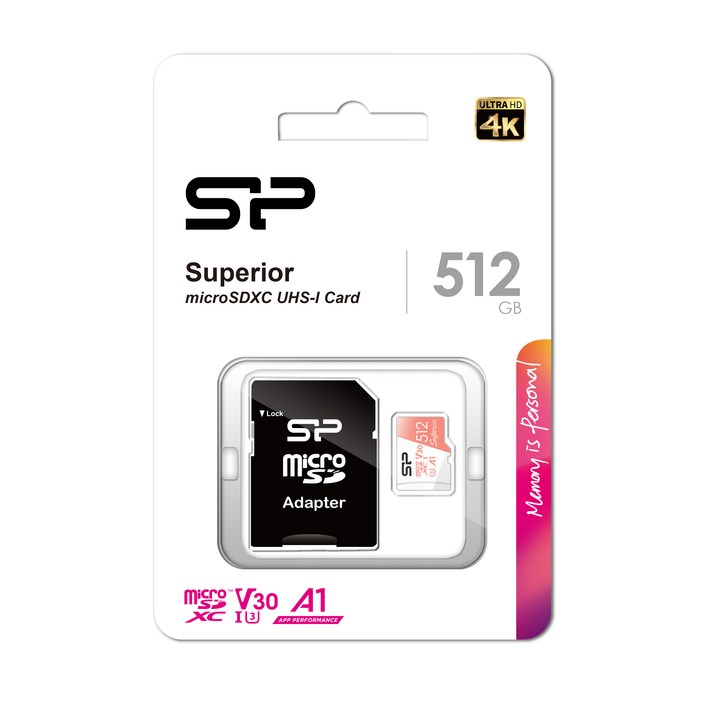 sdxc카드 실리콘파워 micro SDXC Class10 Superior UHS-I 4K U3 A1 V30, 512GB