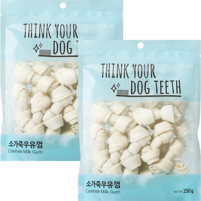 강아지 Think your dog teeth 소가죽우유껌 소형 250g 18p - 캠핑밈