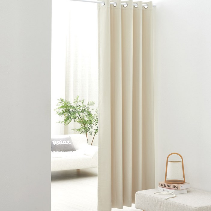 썬데코 방풍 방한 사계절 3중직 양면 암막커튼  압축봉 22mm 세트