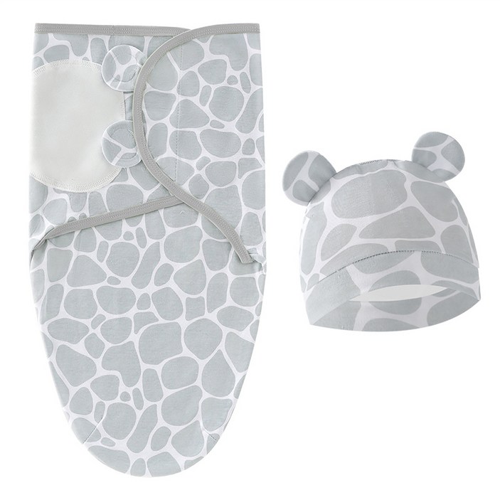 스타빈 벨크로 패턴 속싸개  모자 세트 ONE SIZE