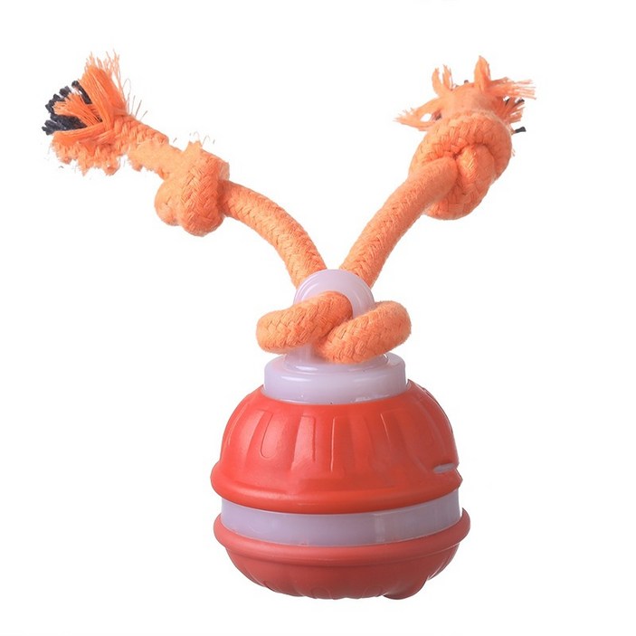 오브펫 강아지 움직이는 자동 장난감 터그볼 스마트 토이 USB 충전식, 1개, 오렌지
