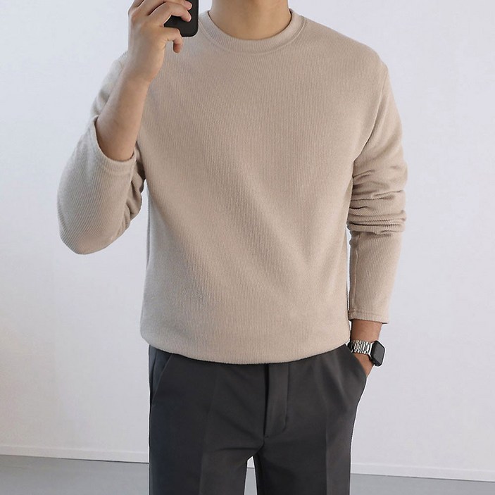 로코비전 95-125 남자 오버핏 드랍숄더 니트 티셔츠 빅사이즈